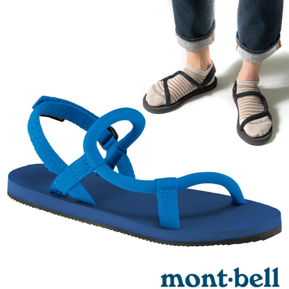 【MONT-BELL】 LOCK-ON 自動調校織帶涼鞋.拖鞋/防滑鞋床/1129475 IB/SB 水藍/天藍✿30E010